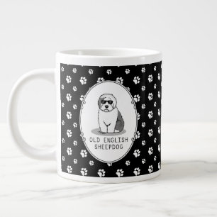 Grande Tasse Cool Vieux Chien à mouton anglais (Grey 1) Mignonn