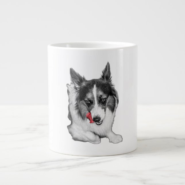 Grande Tasse Corgi Wink en rouge (Devant)