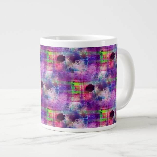 Grande Tasse Couleur d'eau verte et violette (Devant droit)