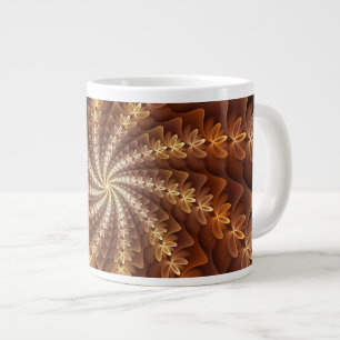 Grande Tasse Couleurs chaudes, Trippy Moderne Motif d'art fract
