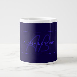 Grande Tasse Couleurs violettes profondes modernes Nom et mon