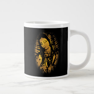 Grande Tasse Coupe de café Notre-Dame de Guadalupe d'or et de 