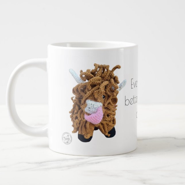 Grande Tasse Coupe Jumbo de vache Highland (Gauche)