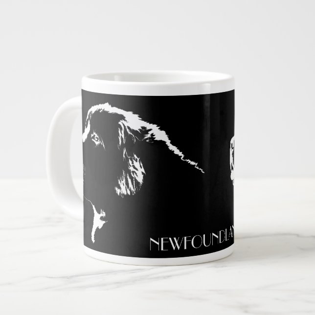 Grande Tasse Coupes de café de chien de Terre-Neuve-et-Amoureux (Devant gauche)