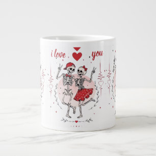 Grande Tasse Couple de squelettes drôles amoureux