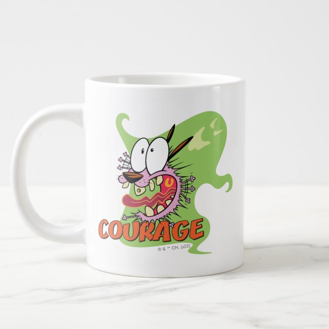 Grande Tasse Courage du chien lâché | Graphique fantôme (Gauche)