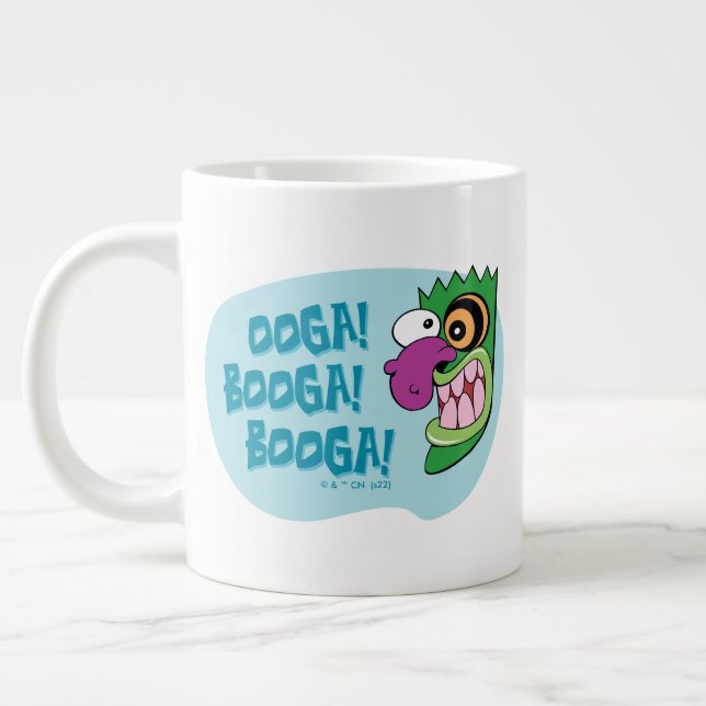 Grande Tasse Courage du chien lâché | Ooga Booga Booga Booga ! (Gauche)