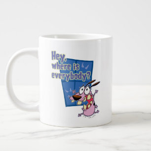Grande Tasse Courage du chien lâché   Où est tout le monde ?