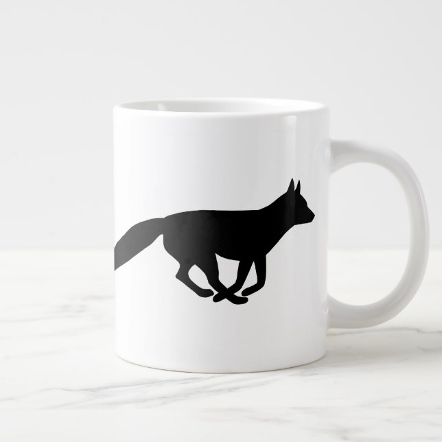 Grande Tasse Courir des silhouettes Fox (Droite)