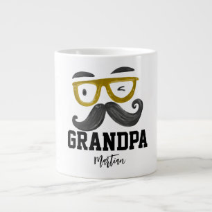 Grande Tasse Cours amusant jaune et moustache Grandpa personnal