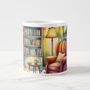 Grande Tasse Cozy Home Reading Bouteilles — Framed Wall