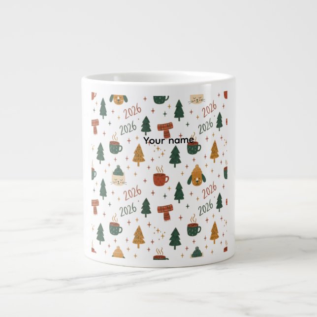 Grande Tasse Cozy Winter Vibes 2026 - Cute Puppy and Kitten Chr (Devant)