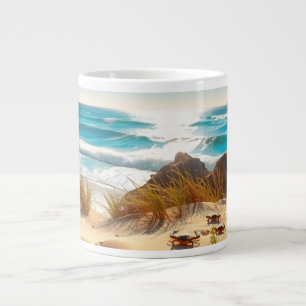 Grande Tasse Crabes de mer sur une plage tropicale – Océan sere