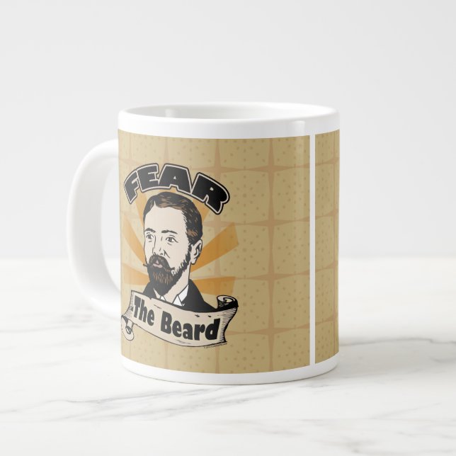 Grande Tasse Craignez la barbe, la moustache drôle (Devant gauche)