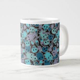 Grande Tasse Crânes, et coeurs sur l'arrière - plan noir 2