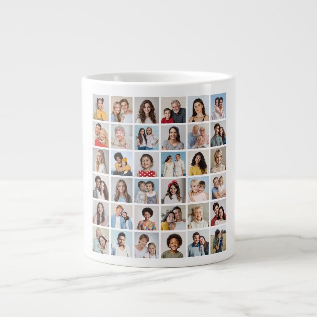 Grande Tasse Créez votre propre collage de 36 photos (Devant)