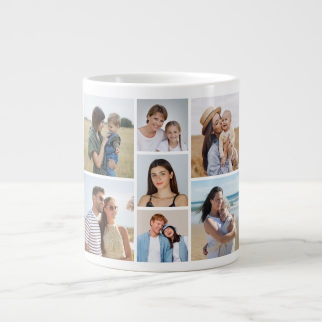 Grande Tasse Créez votre propre collection de 7 photos (Devant)
