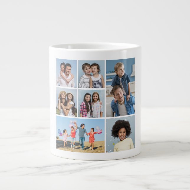 Grande Tasse Créez votre propre collection de 7 photos (Devant)