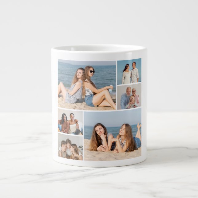Grande Tasse Créez votre propre collection photo de 6 personnes (Devant)