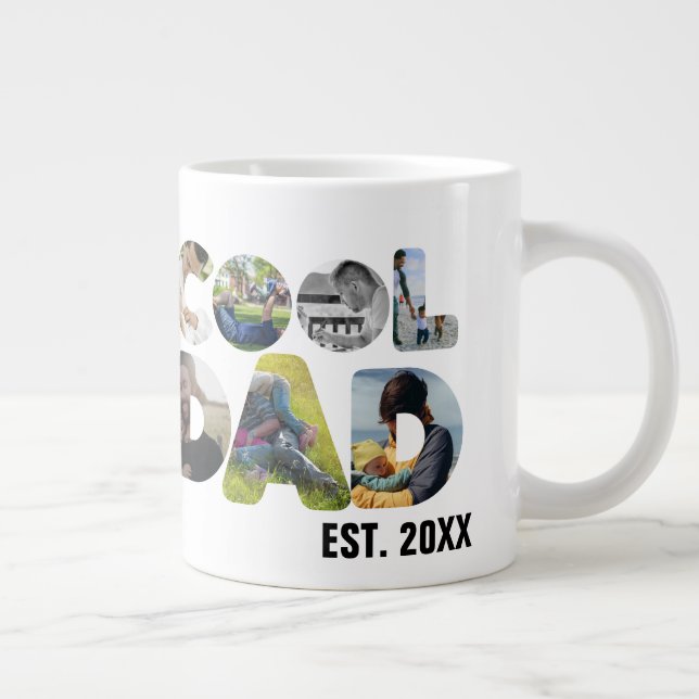 Grande Tasse Créez votre propre cool papa 7 lettre photo pour l (Droite)