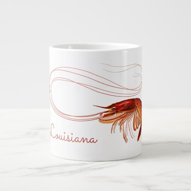 Grande Tasse Crevettes rouges en blanc (Devant)
