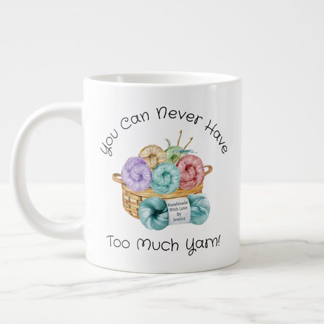 Grande Tasse Crochet Yarn Personnalisé (Gauche)