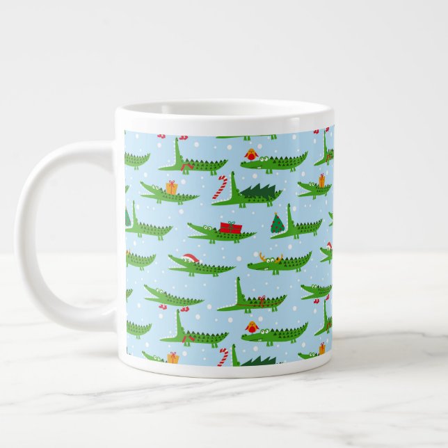 Grande Tasse Crocodiles festifs dans les costumes de Noël Motif (Gauche)