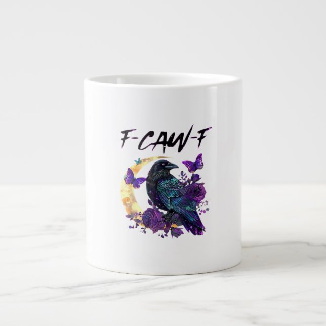 Grande Tasse Crow F Caw F Funny Bird Moon Gothic Design (Devant)