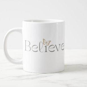 Grande Tasse Croyez au Papillon, Cadeau de Bien-être Inspirant