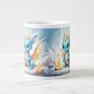 Grande Tasse Crystalized Cute Baby Dragon Bleu Bleu Bébé