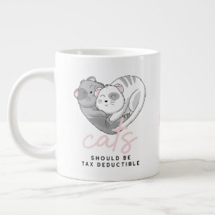 Grande Tasse Cute Chats Coeur en forme de jour d'imposition sur