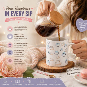 Grande Tasse Cute Kawaii Oiseaux et Guinéens Vibes Kawaii pour