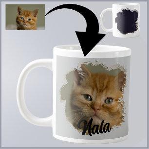 Grande Tasse Cute Kitten Photo Amoureux des chats Grunge Spécia