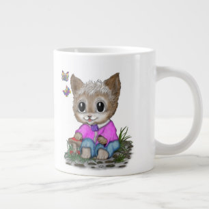 Grande Tasse Cute Kitty Chat et Papillon