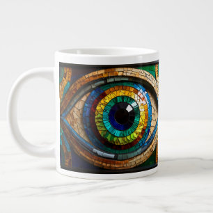 Grande Tasse Cute Mosaic Vitre Tissu Design oeil