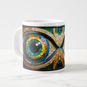 Grande Tasse Cute Mosaic Vitre Tissu Design oeil