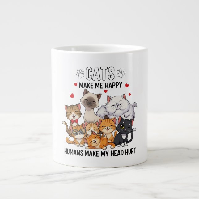 Grande Tasse Cute Pack of Happy Cats (Devant)