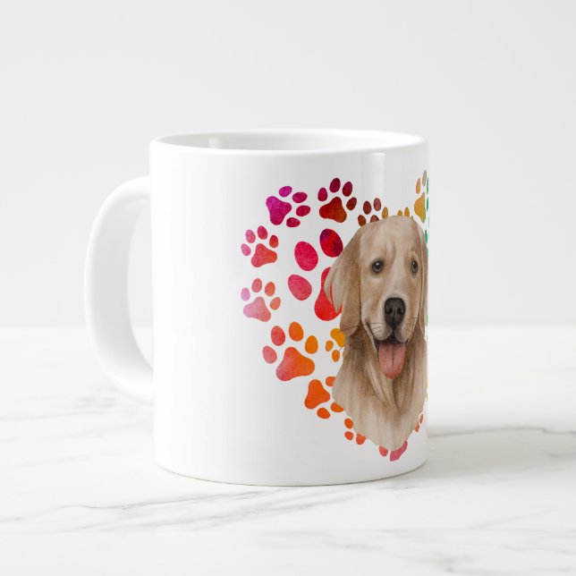 Grande Tasse Cute paw Coeur doré Chien Chien Chien Chien Chien  (Devant gauche)