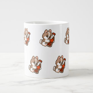 Grande Tasse Cute Puppy Hugging Soda Bottle
