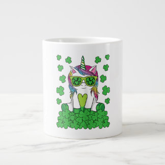 Grande Tasse Cute St Patricks Day Unicorn Lepricorn Shamrock