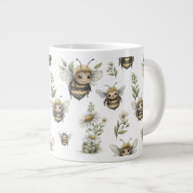 Cute Watercolor Bumblebee Design | Soft Pastel Bee