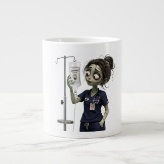 Grande Tasse Cute Zombie ER Nurse Caffeine IV Drip Large Coffee