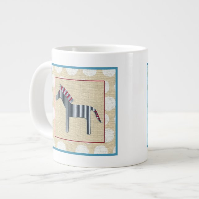 Grande Tasse Cutout Zebra sur Arrière - plan crème (Devant gauche)