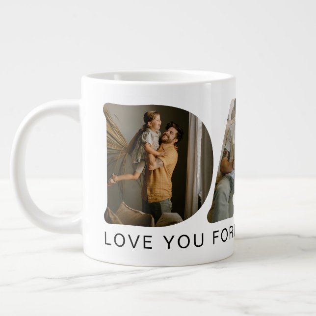 Grande Tasse DAD Letter Photo Collage (Gauche)
