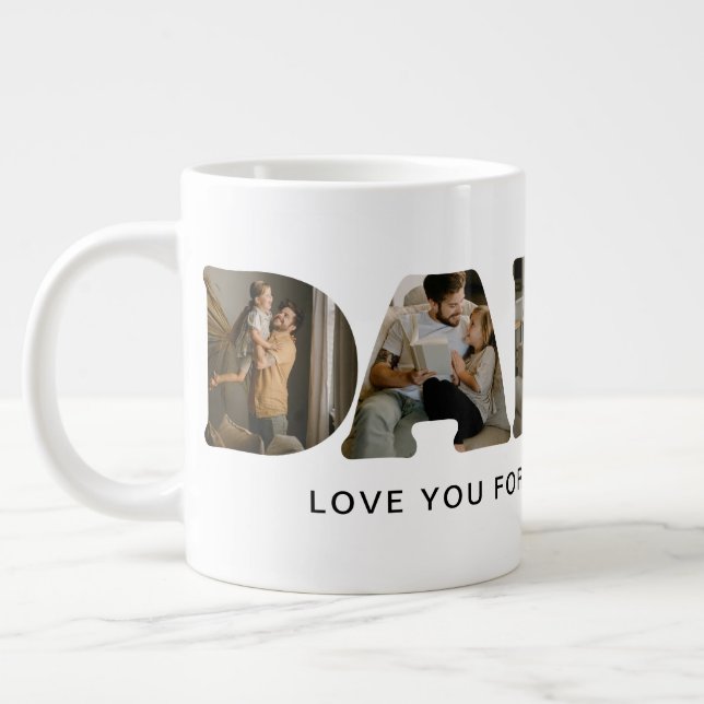 Grande Tasse DADDY Letter Photo Collage (Gauche)