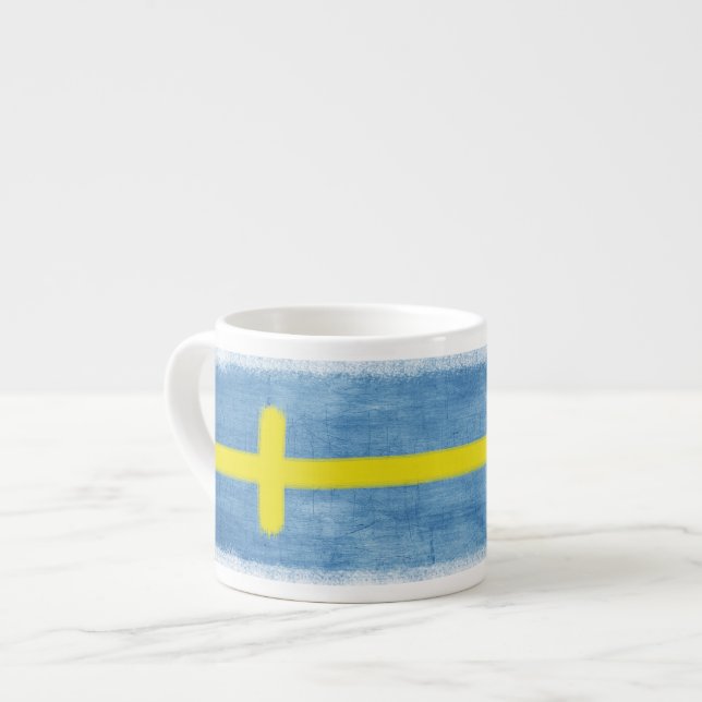 Grande tasse de café express de drapeau suédois (Devant gauche)