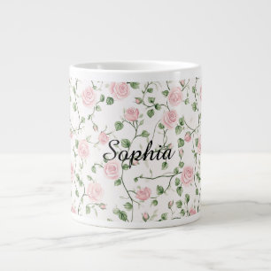 Grande Tasse De jolies roses roses florales