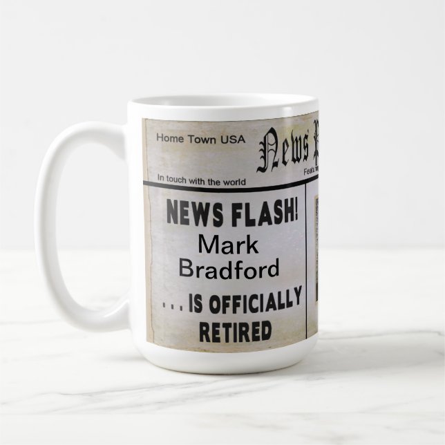 Grande tasse de retraite de papier de nouvelles - (Gauche)