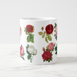 Grande Tasse Découpage Fleurs Roses vintages