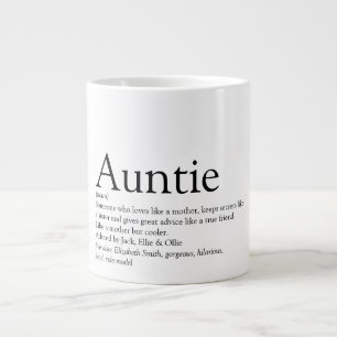 Grande Tasse Définition de Tante Cool Fun en Noir et Blanc